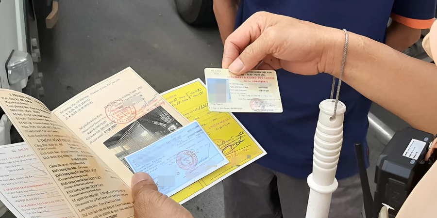 Nguoi dieu khien xe co gioi can dem theo giay to gi khi tham gia giao thong