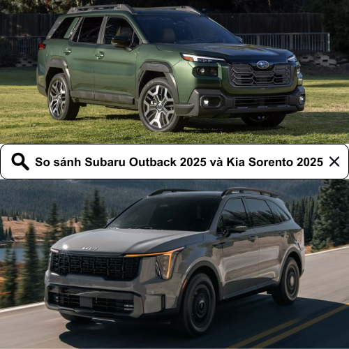 cover Subaru Outback 2025 va Kia Sorento 2025 toan dien