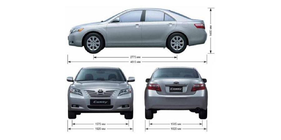Thông Tin Chuẩn Xác Nhất Về Kích Thước Xe 5 Chỗ 6 Toyota Camry